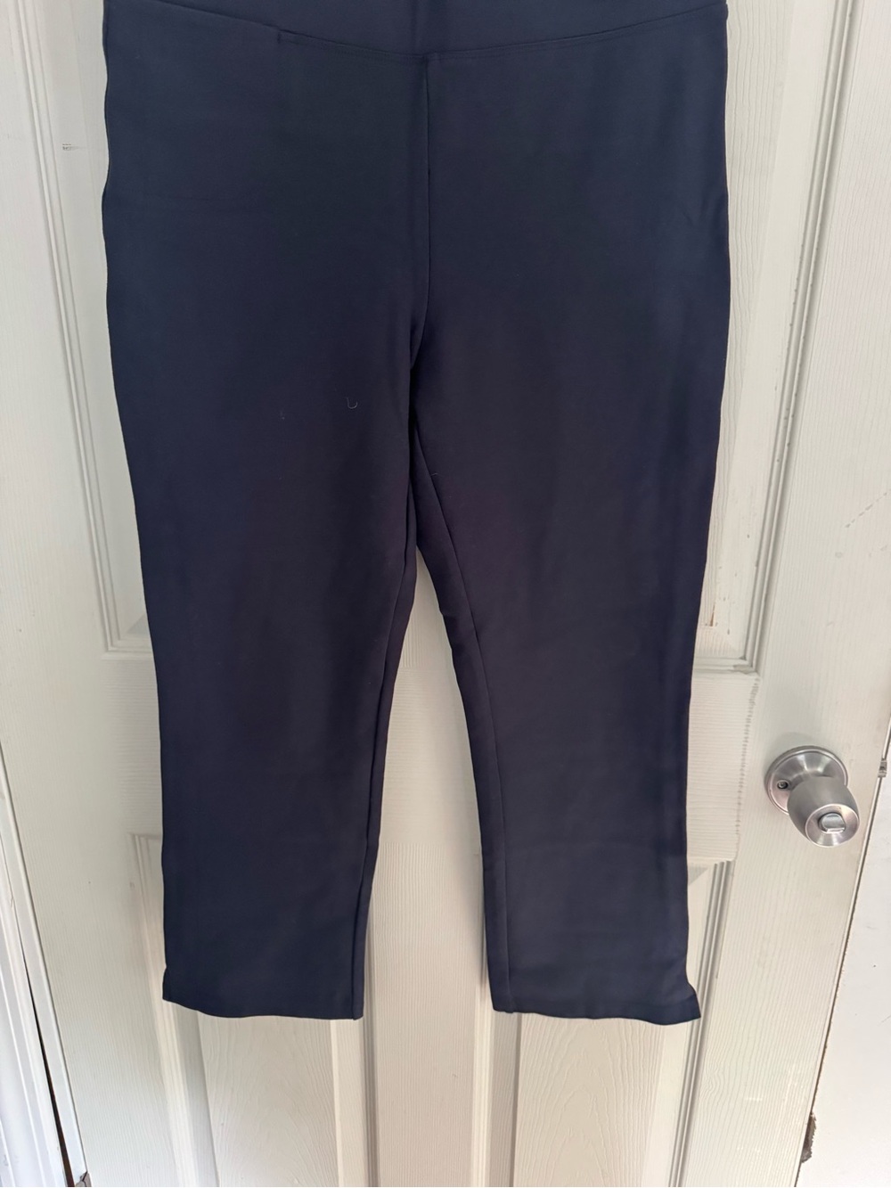 Quince Women Ultra-Stretch Ponte Kick Flare Pants Navy M - Picture 3 of 14